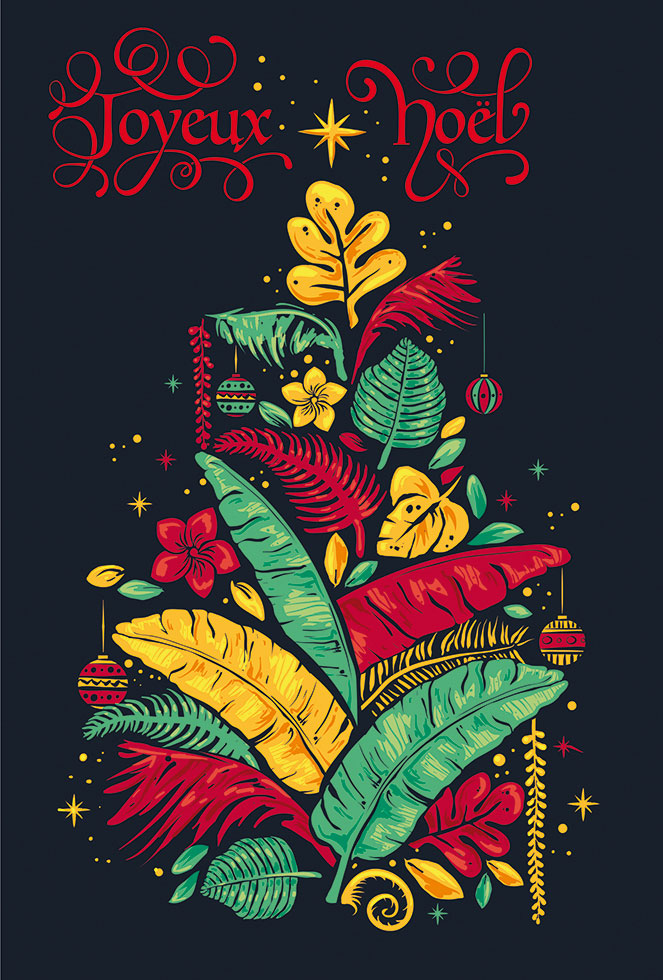 CI JOYEUX NOEL  SAPIN FEUILLES