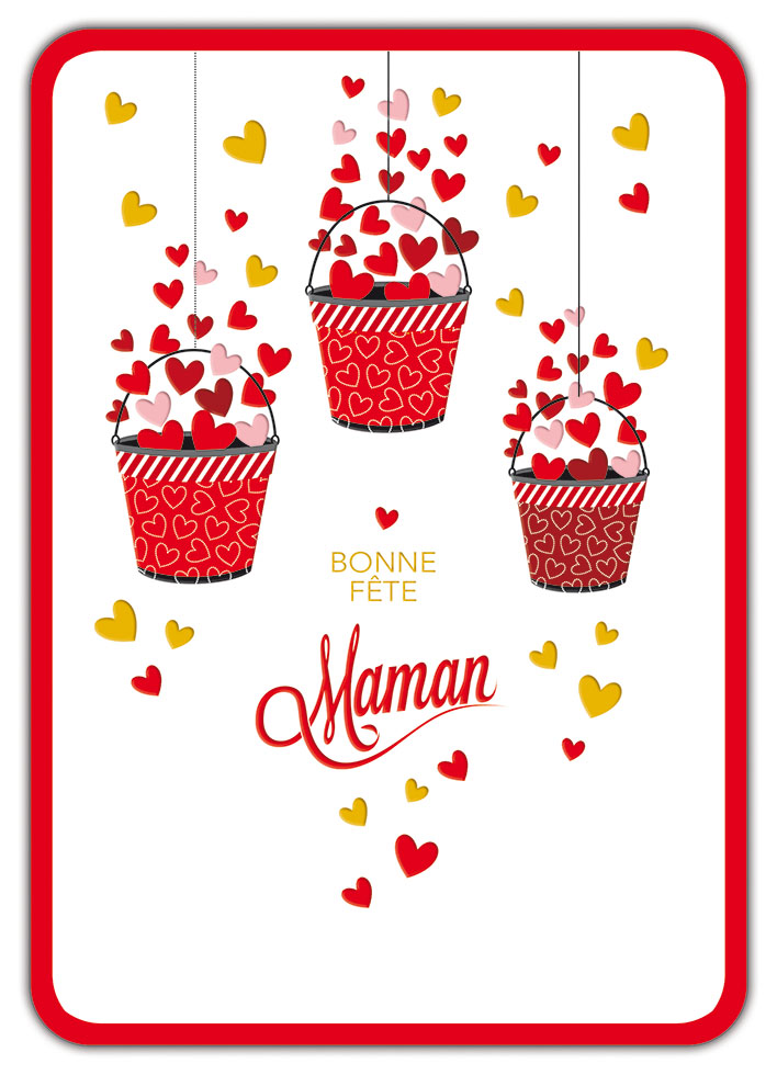 BONNE FÊTE MAMAN PANIERS DE COEUR