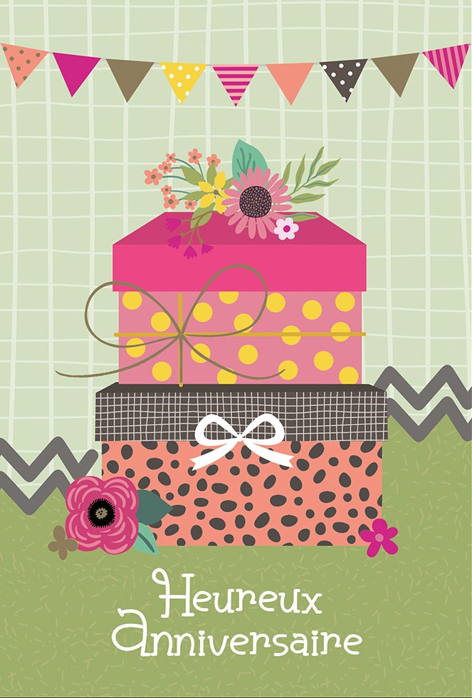 ANNIVERSAIRE  CADEAU  dorure /gaufragre