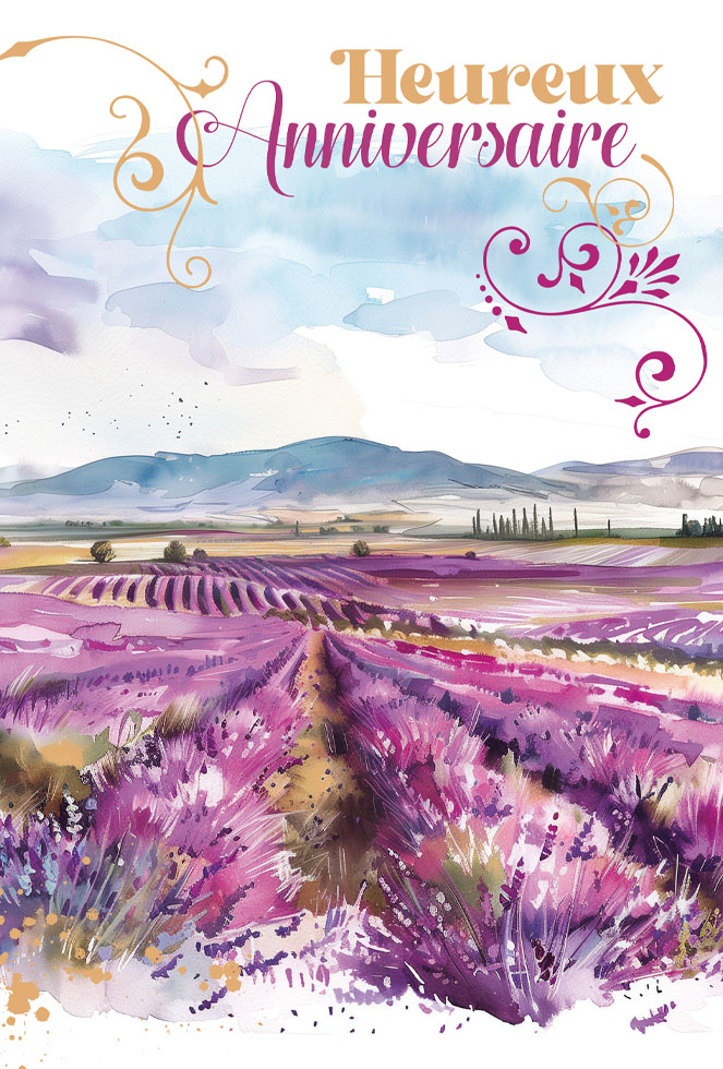 ANNIV FEMME UN CHAMP DE LAVANDE  dor/gauf)