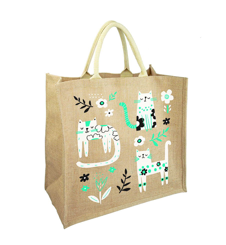 SAC TOILE DE JUTE CHATS