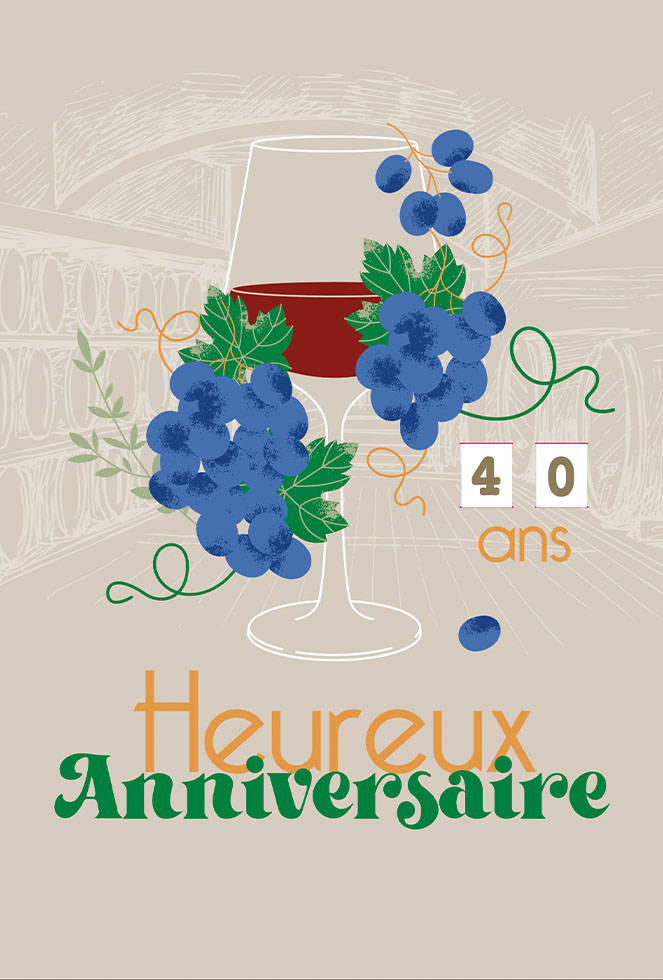 ANNIVERSAIRE  LE BON VIN dorure/tirette