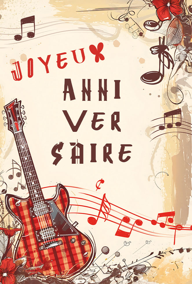 ANNIV HOMME  GUITARE   Dorures