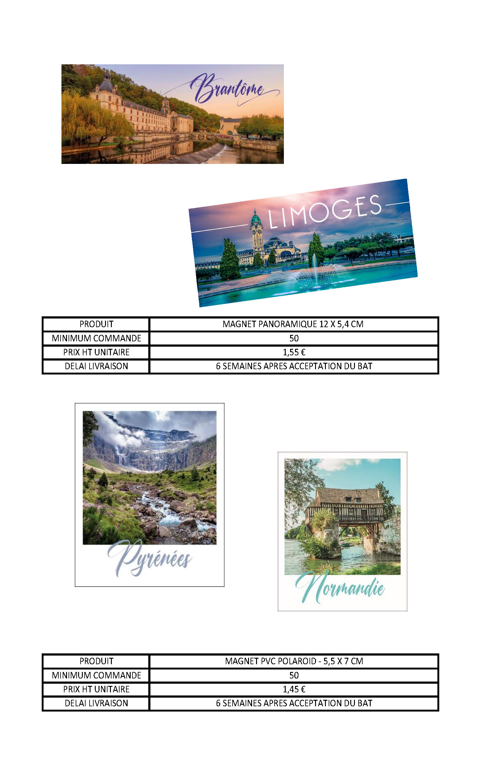 PAGES TARIFS PRODUITS TOURISTIQUES N°11