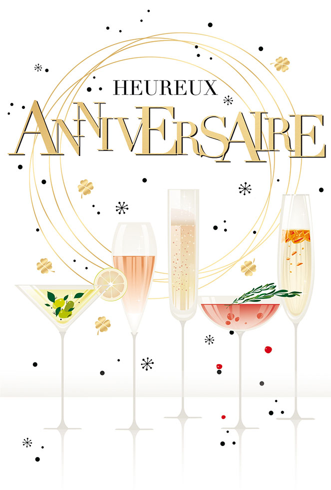 ANNIVERSAIRE  COCKTAIL  dorure /paillette