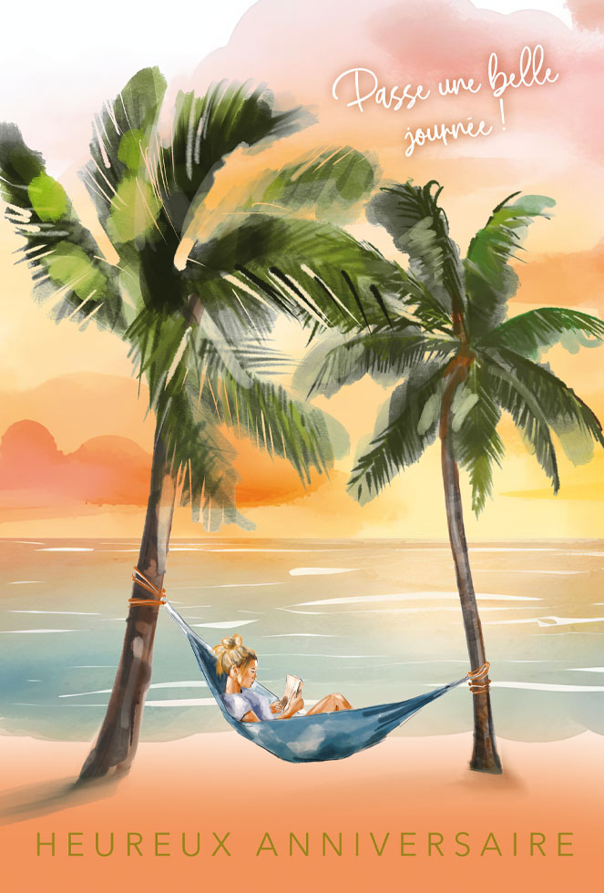 ANNIV FEMME  LA VIE EN HAMAC  dorure)