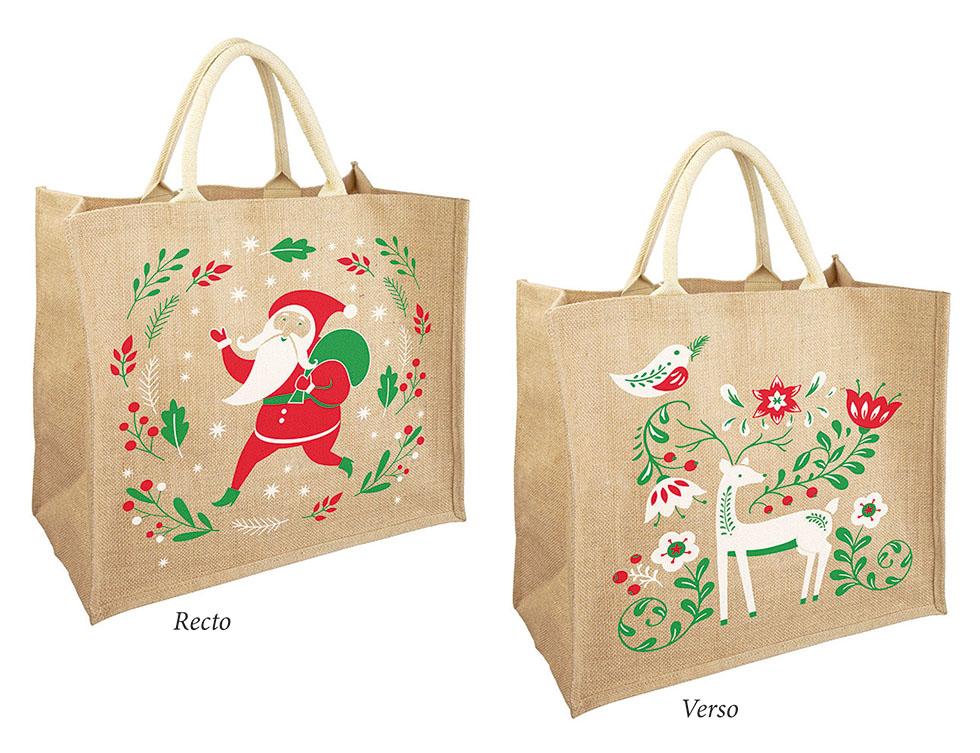 SAC TOILE DE JUTE NOËL