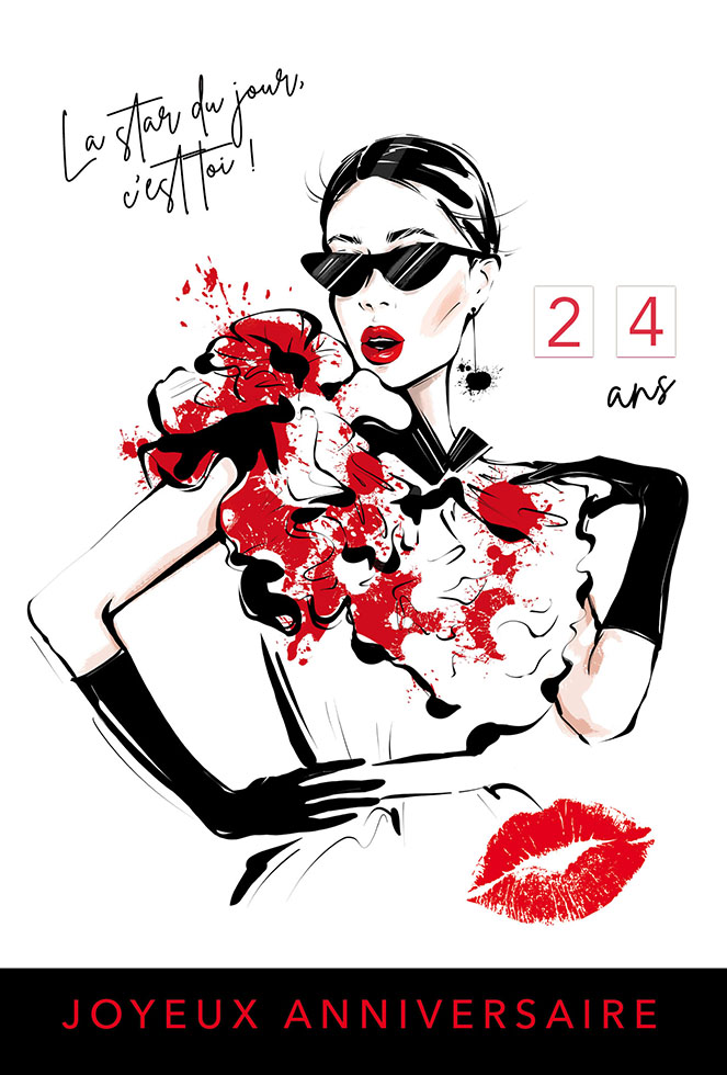 ANNIVERSAIRE  UNE VRAIE STAR dorure/tirette