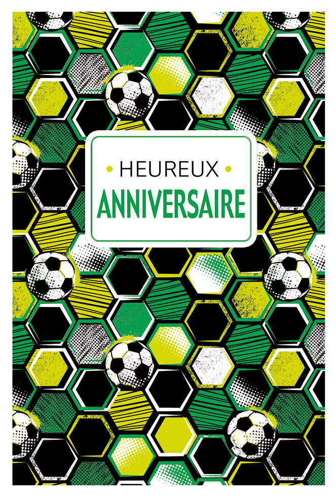 ANNIVERSAIRE  HOMME FOOT NEW dorure gaufrage