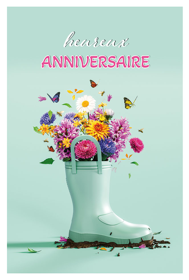 ANNIV FEMME FLEURS PROMENADE dorure)