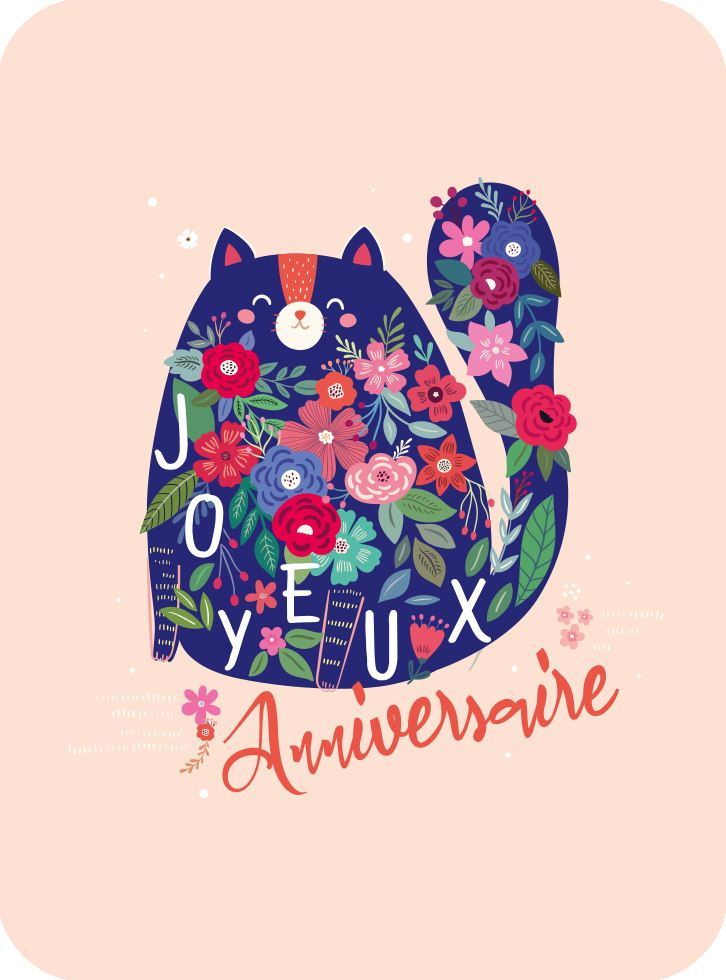 ANNIV CHAT FLEURI