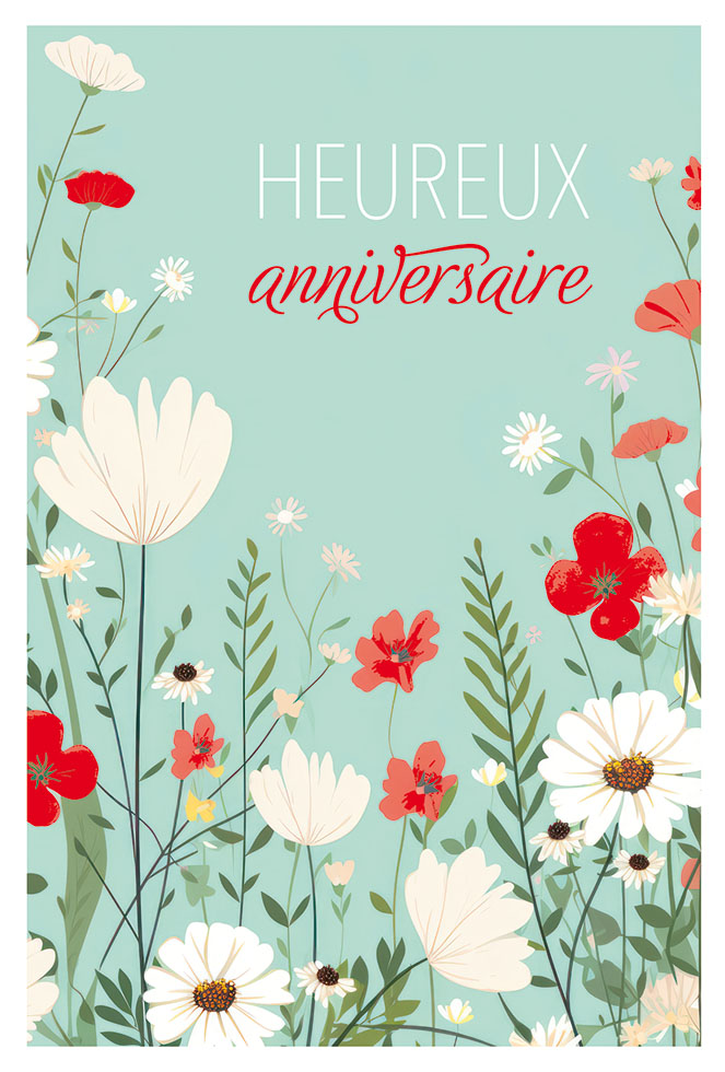 ANNIV FEMME MARGUERITE ET COQUELICOT dorure)