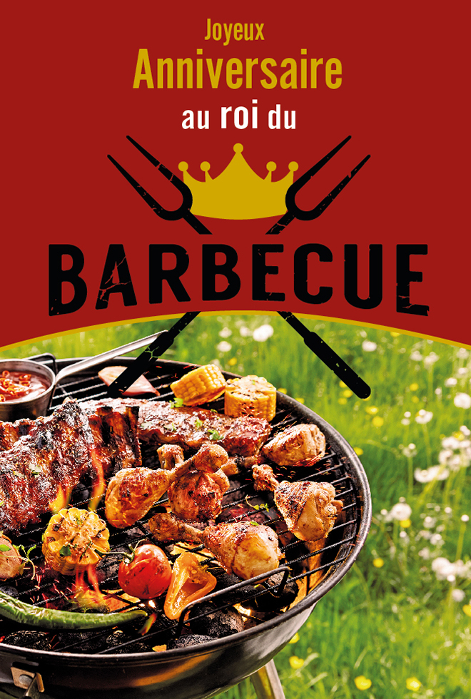 ANNIVERSAIRE  HOMME BARBECUE NEW dorure gaufrage