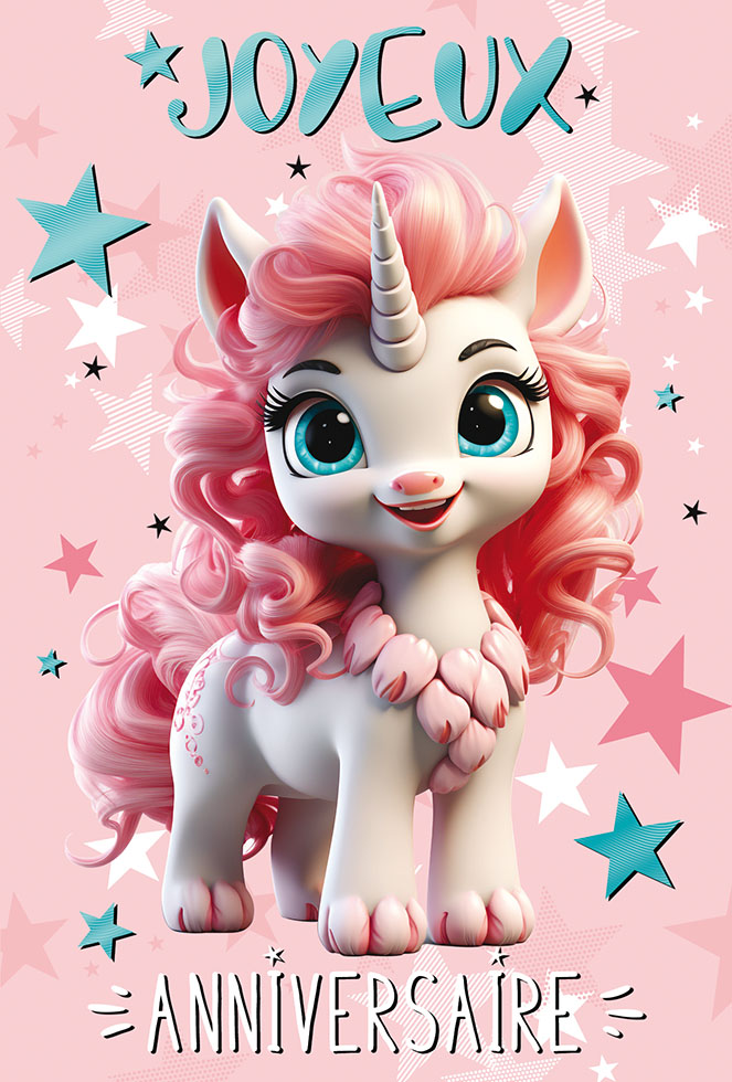 ANNIVERSAIRE  ENFANT  LICORNE dorure /paillette