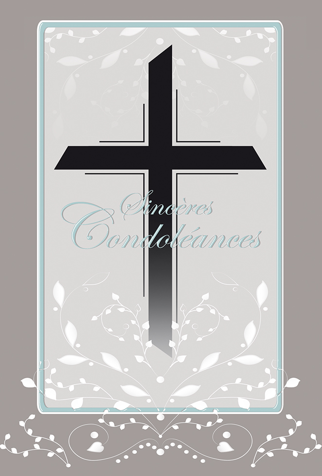 CARNET CONDOLEANCES  CROIX dor  argent/gauf /