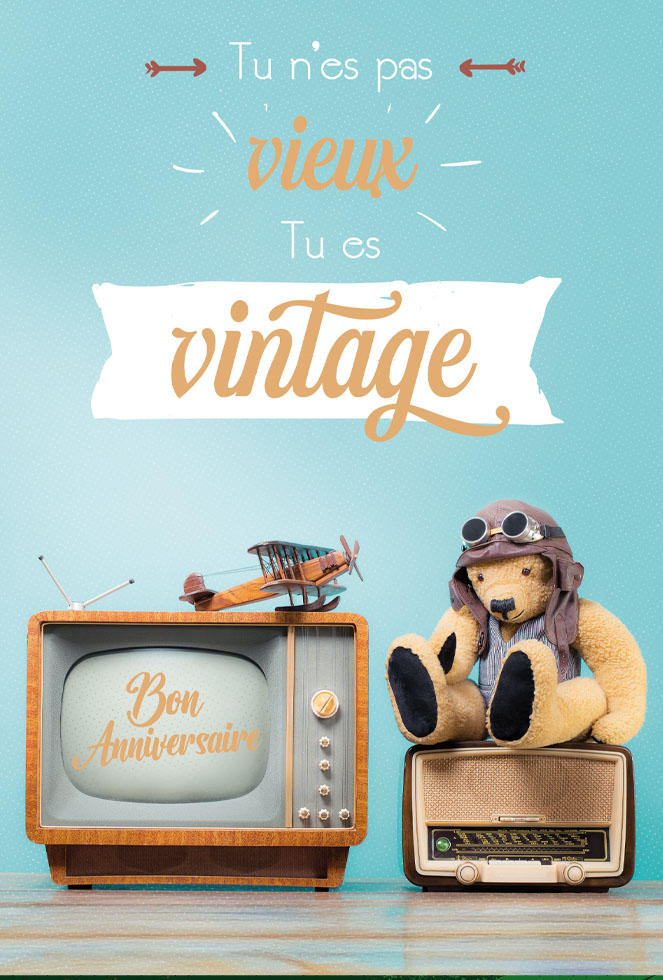 ANNIVERSAIRE  HOMME VINTAGE  dorure gaufrage