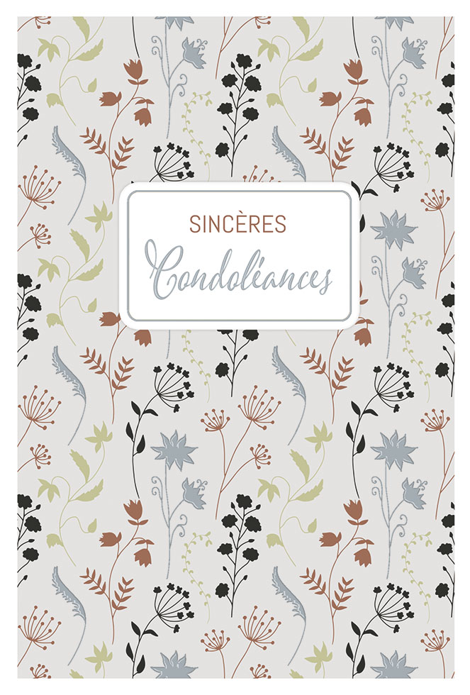 CARNET CONDOLEANCES PETITES FLEURS  dor  argent gaufrage