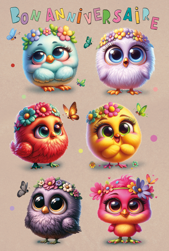 ANNIV ENFANT  POUSSINS MIGNONS  dorure)