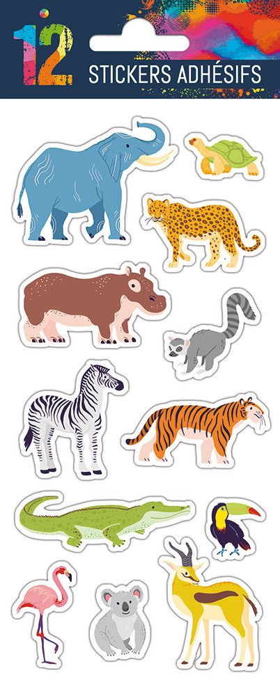 STICKER EN MOUSSE ANIMAUX SAUVAGES